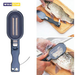 WIKHOSTAR Fish Skin Brush Fish Scale Scraper Fast Remove Fish Knife Cleaning Peeler Scaler Scraper Kitchen Seafood Tools