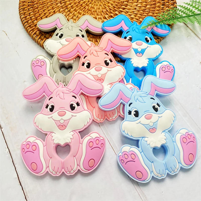 Description Picture 3 of item1pcs Rabbit Silicone Teether Baby Teether Food Grade Silicone Teether For Teeth Baby Health BPA Free Pacifier Accessories