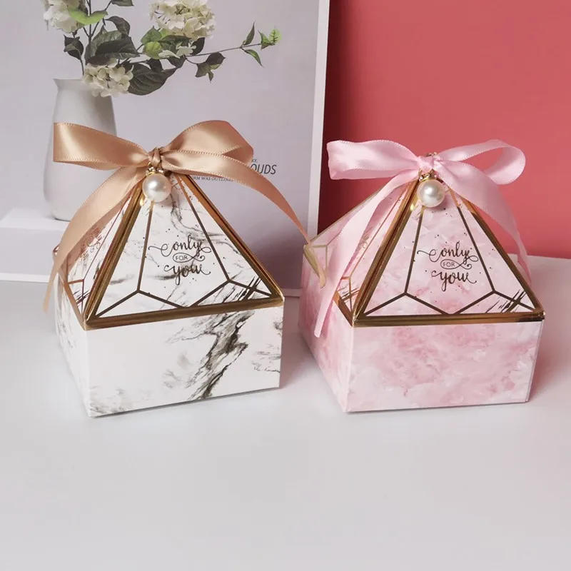 Description Picture 5 of itemGem Tower Bronzing Candy Box Small Cardboard Box Wedding Card Box DecorationPaper Gift Box Packaging Event & Party Supplies