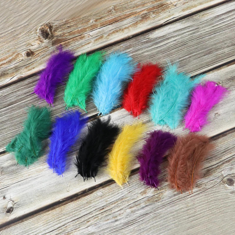 Description Picture 5 of itemWholesale 4-6 Inches 10-15cm Turkey Marabou Feather Fluffy Plume Wedding Dress DIY Jewelry Decororation Accessories Feathers