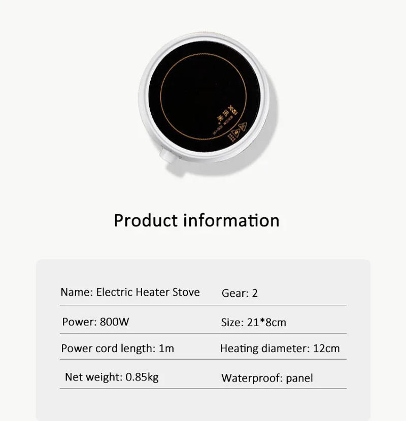 Description Picture 6 of item110V 220V Electric Stove Mini Electric Hot Plate Home Tea Maker For Coffee Milk Soup Heater Multifunctional Cooking Plate 800W