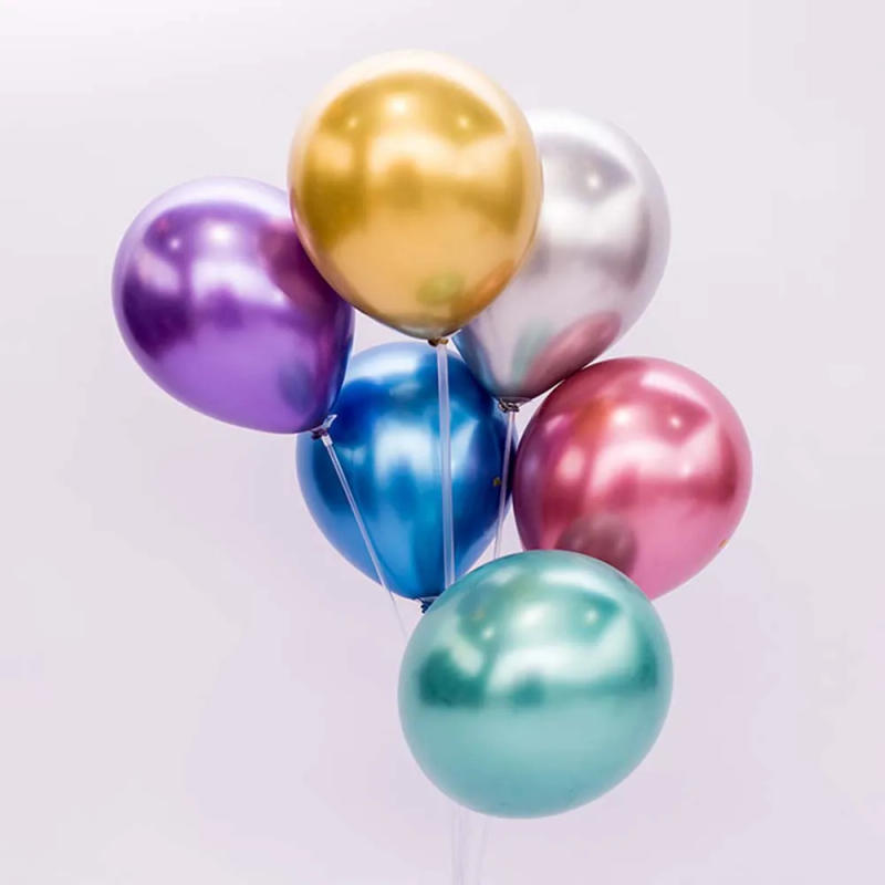 Description Picture 5 of item5pcs Metallic Gold Silver Green Red Purple Ballon Wedding Happy Birthday Latex Balloons Metal Chrome Balloon Air Helium Baloon