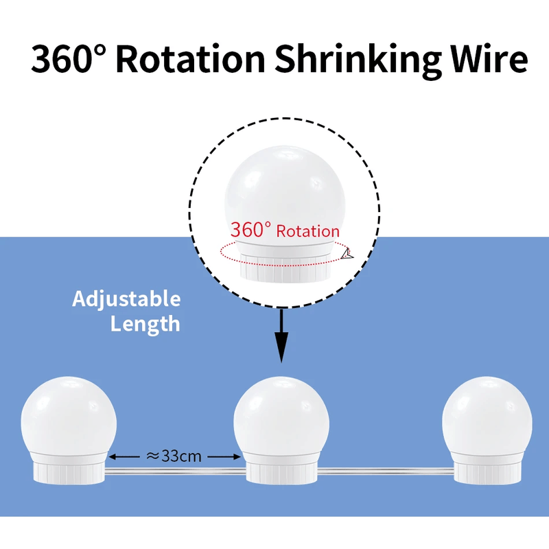 Description Picture 6 of itemMake Up Mirror Light LED Dressing Table 5V LED Vanity Lamp Cosmetic Mirror Light Bulbs Wall Lamp 3 Colors Dimming For Bathroom