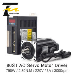 WaveTopSign Servo Motor Driver 750W AC Servo Motor 80ST-M02430+AC Servo Motor Driver 220V AASD 15A  for CNC Engraver And Cutting