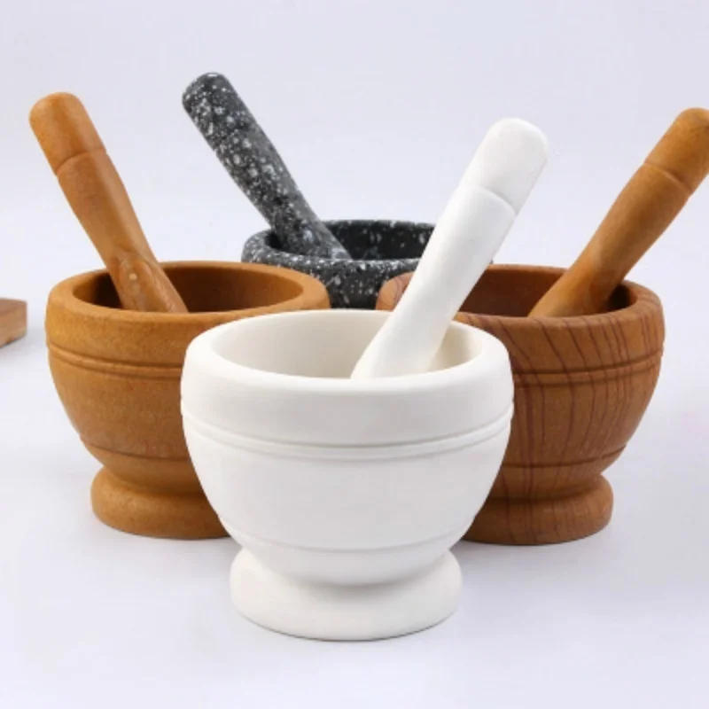 Description Picture 4 of itemResin Mortar Pestle Set Garlic Herb Spice Mixing Grinding Crusher Bowl Restaurant Kitchen Tools