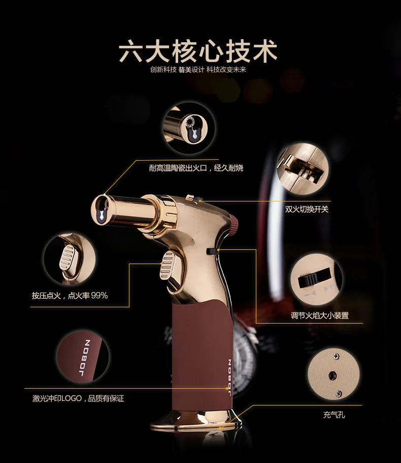 Description Picture 5 of itemJOBON High Temperature Jet Torch Flame Welding Torch Barbecue Kitchen Camping Cigarette Lighter Windproof Cigarette Lighter