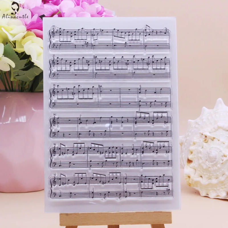 Description Picture 2 of itemAlinacutle CLEAR STAMPS Music Background DIY Scrapbooking Card Album Paper Craft Rubber Transparent Silicon Clear Stamp