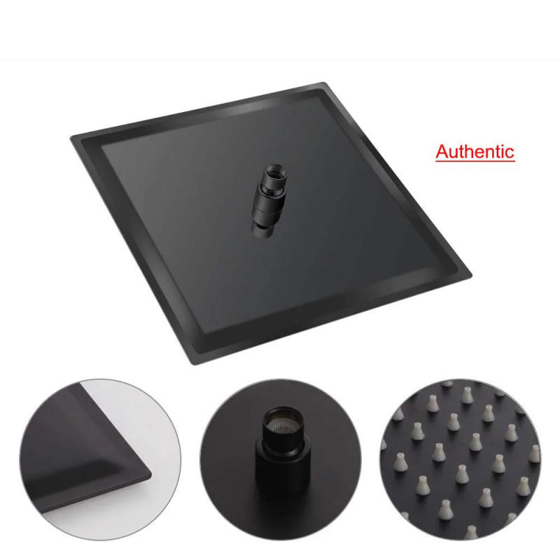 Description Picture 6 of itemMultiple Sizes Options Matte Black Bathroom Square Rainfall Shower Head Wall Mount  Bathroom Accessories With Shower Arm Hose