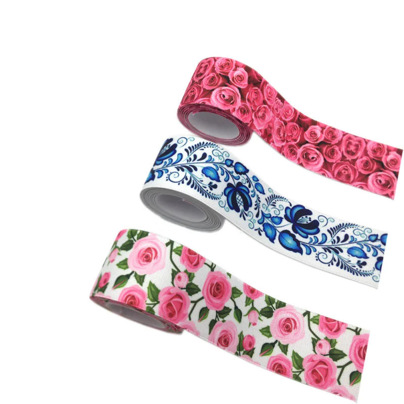 Description Picture 2 of item25mm 38mm 2/5/10 Meter/Lot Daisy Flower Print Garment Waist Elastic Webbing DIY Apparel Band Bags Strap Sewing Accessories