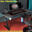 120x60x72cm Game Table Black Computer Desk Home Desktop Table Office Small Desk Cool Gaming Table Only Desk Optional Armor Light