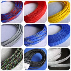 PET Braided Tube Hose Cable Harness Nylon Mesh Sheath Extended Three Woven Encrypted Protection Sleeve