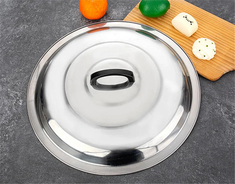 Description Picture 4 of itemFlat cover wok lid colver Cookware Round Stainless Steel Glass Lid For Frying Pan Cooking Pot Wok With Knob Kitchen food lid