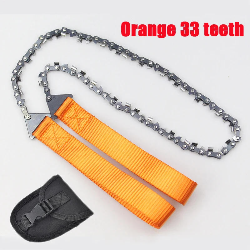 Description Picture 6 of item11/33 Teeth Portable Survival Chain Saw Chainsaws Emergency Camping Hiking Pocket Hand Saw Tool Pouch Outdoor Pocket Chain Saw