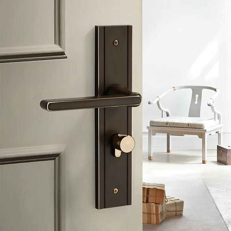 Description Picture 6 of itemAluminum Alloy Home Mute Anti-theft Door Lock Hotel Silent Mechanical Handle Lock Door Locks Furniture Hardware Accessories