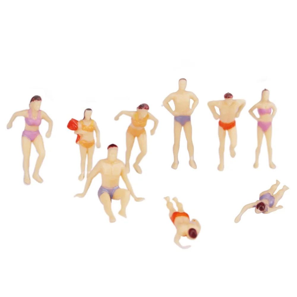 Description Picture 4 of item20Pcs/Pack Plastic Assorted 1:75 Painted Model Beach Sea Swimmer Swimming People Figures Model Train Layout Landscape Toys