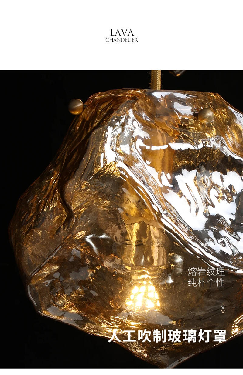 Description Picture 3 of itemPost Modern Lava Lamp Irregular Glass Pendant Light Home Deco Dining Room Lights Kitchen Fixtures Living Room Pendant Luminaire