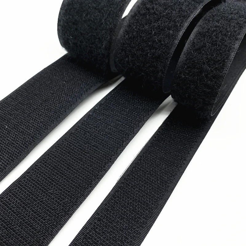 Description Picture 4 of item1 Pair 5mm-50mm Black White Adhesive Fastener Tape Hook and Loop  Cable Ties Sewing Accessories,  Yard/lot