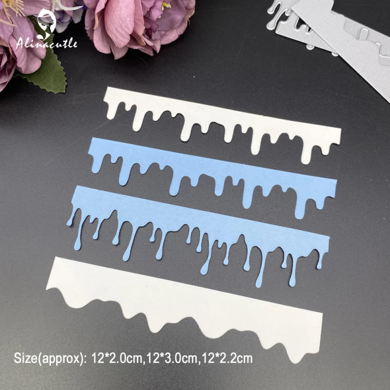 Description Picture 2 of itemAlinacutle Metal Cutting Die Cut 3pc Honey Icicle Border Edge Set Scrapbooking Paper Craft Handmade Card Template Punch Cut