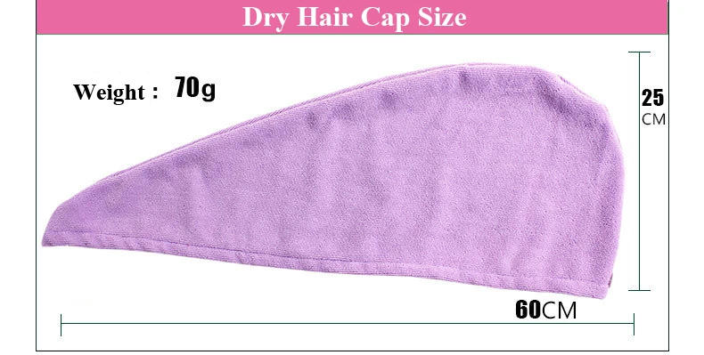 Description Picture 4 of itemMicrofiber Hair Dry Cap Quick Drying Towel Bath Wrap Hat Magic Fast Drying Women Hair Washing Cleaning Towel Turban Bath Tool