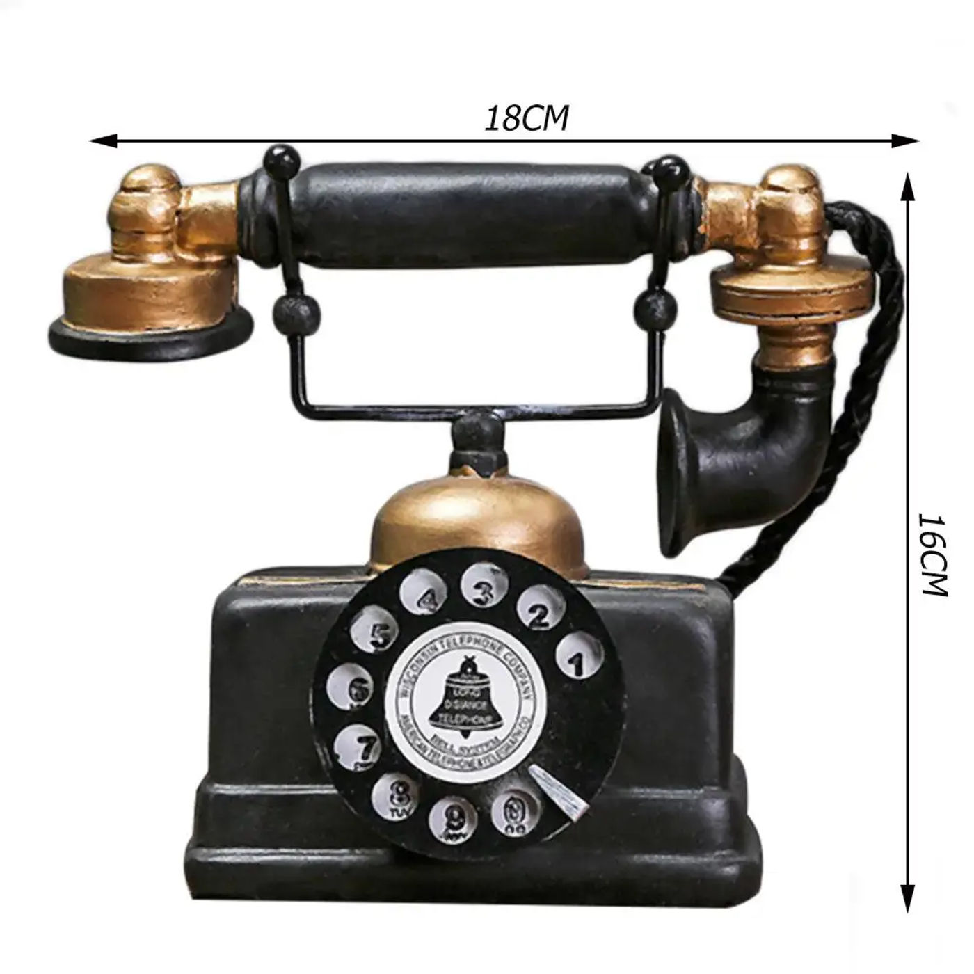Description Picture 4 of itemVintage Style Artificial Telephone Model Retro Resin Home Decor Ornament Craft Classic Colors and Simple Durable Design