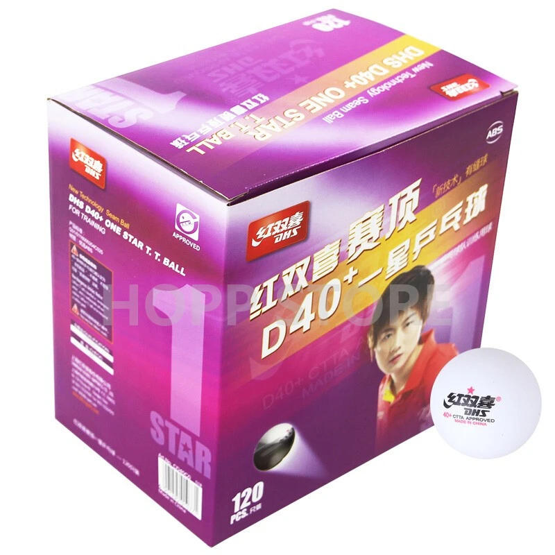 Description Picture 4 of itemDHS table tennis balls 120 balls 1 star d40+ balls for table tennis training 40 ABS seamed poly plastic ping pong balls