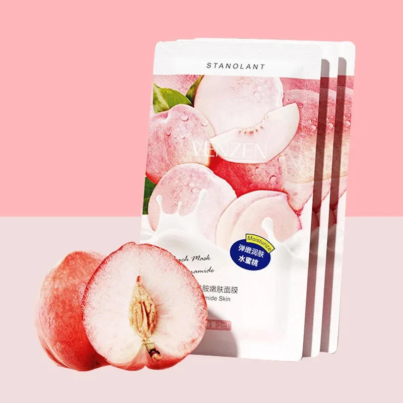 Description Picture 6 of itemMoisturizin Mascarilla Facial Mask Shrink Pore Peach Niacinamide Sleeping Mask Disposable Face Mask Skin Care Improve Roughness