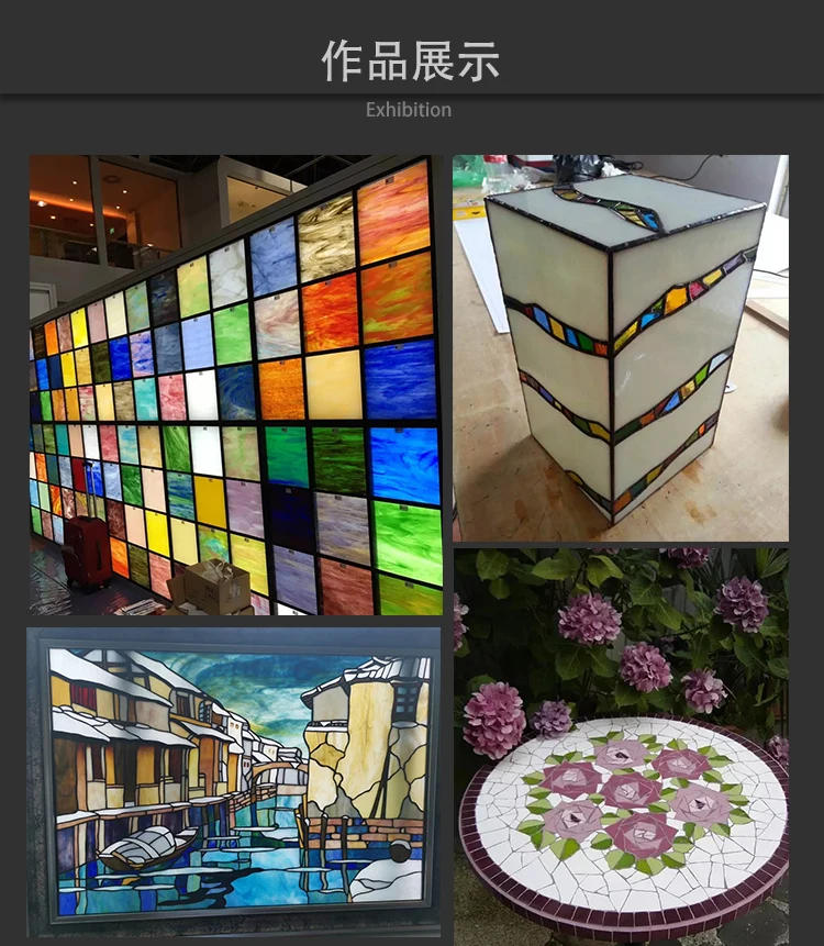 Description Picture 6 of item1 pc 10x10cm Colorful Square Mica Mosaic Tiles 3mm Thickness DIY Craft Glass Mosaic Craft Materials Package with Foam Sponge