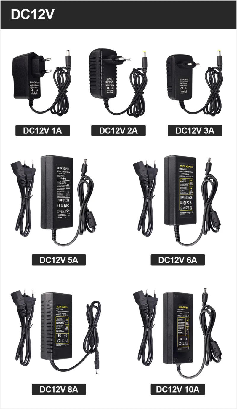 Description Picture 4 of itemAC100V-240V to DC5V/12V/24V Lighting Transformer 1A 2A 3A 5A 6A 8A 10A Power Supply Adapter Converter Charger For LED Strip CCTV