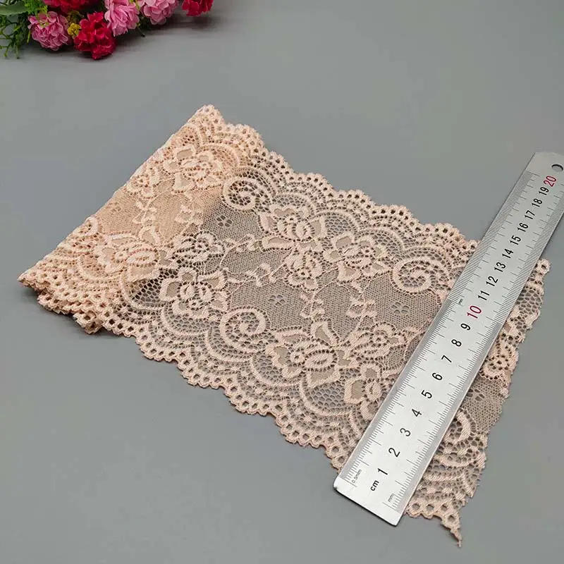 Description Picture 3 of itemNew 1Yard Flower Pattern 15CM Wide Elastic Lace Fabric Ribbon Lace Trim Ribbon Diy Craft Fabric Width African Fabrics Stretch