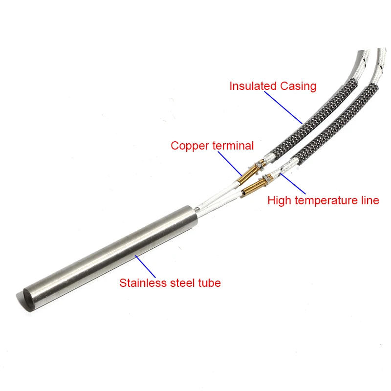 Description Picture 3 of itemCartridge Heater 316SS Low Pressure 12/24/36/48V 10x160-300mm Single Head Heater Pipe 225W-420W for Mold Spare Parts 2pcs/lot
