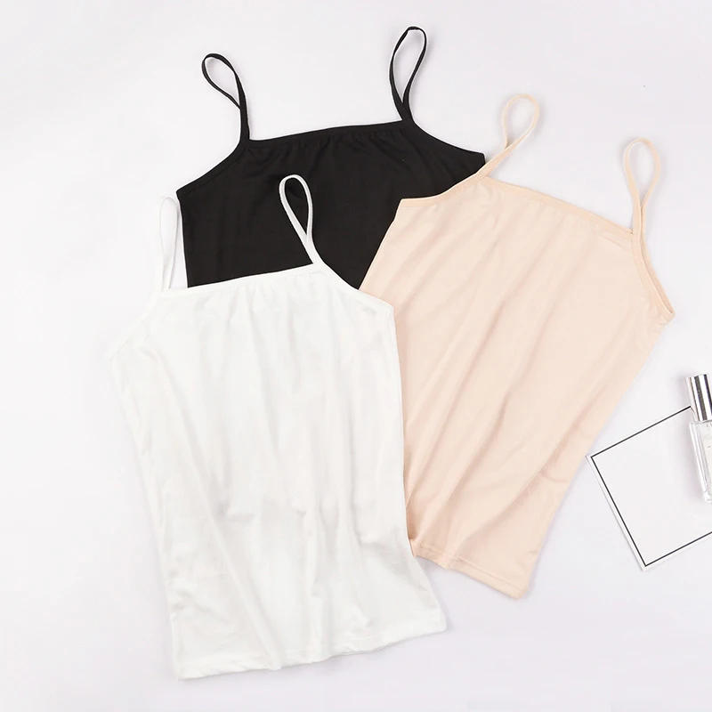 Description Picture 2 of itemSummer Women Camisoles Crop Top Sleeveless Shirt Lady Bralette Tops Strap Home Sleepwear Camisole Base Vest Tops fit for 35-70kg