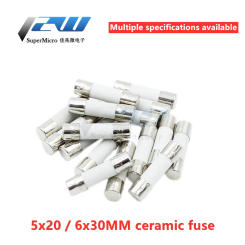 10 Pcs/Lot Fast blow Ceramic Fuse 5mm x 20mm 6x30mm T 0.5A 1A 2A 3A 5A 6A 8A 10A 13A 15A 20A 30A 250V Car Cigar Microwave Oven