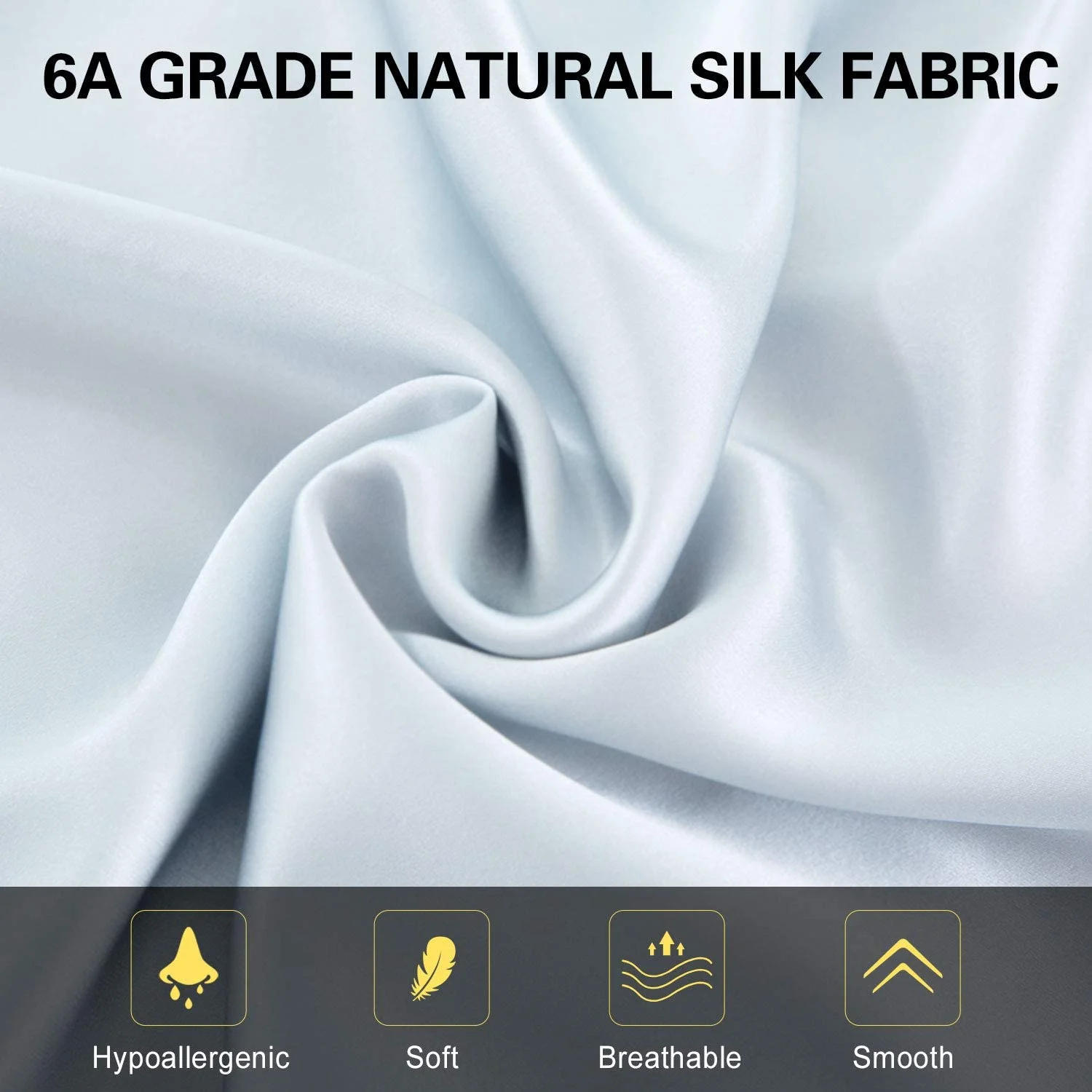 Description Picture 3 of item100%Silk Pillowcase Hair Skin, 19 Momme 100% Pure Natural Mulberry Silk Pillowcase Standard Size, Pillow Cases Cover Hidd