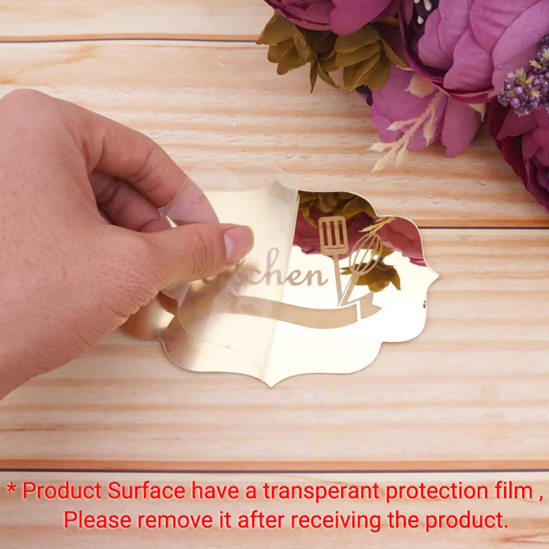 Description Picture 3 of itemOval Shape Sign of Kitchen Wall Sticker Door Sticker Art Mirror Indicator Custom Personalized Home Decor 14*10cm 20*15cm