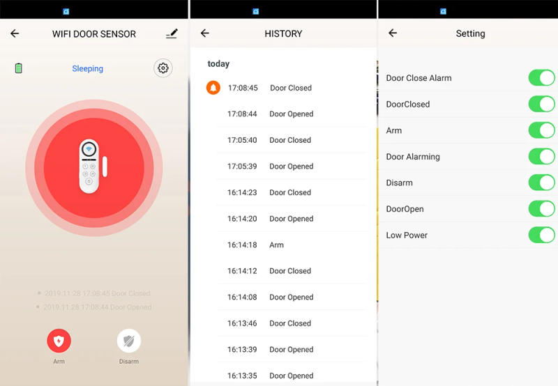 Description Picture 2 of itemTuya Smart WiFi Door Sensor Build-in buzzle 120dB WiFi App Notification Alert security alarm support Alexa Google Home Tuay App