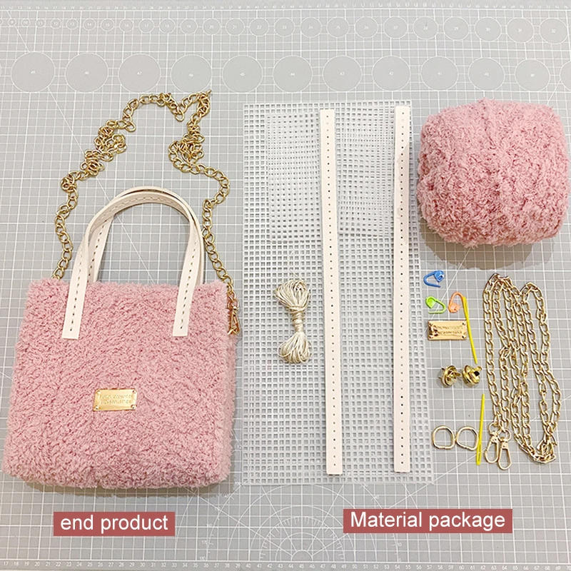Description Picture 6 of itemNUBECOM DIY Handcraft Bag Making Materials Latch Hook Weaving Bag Mesh Cloth Wool Bags Practical Bag Making Sewing Accessories