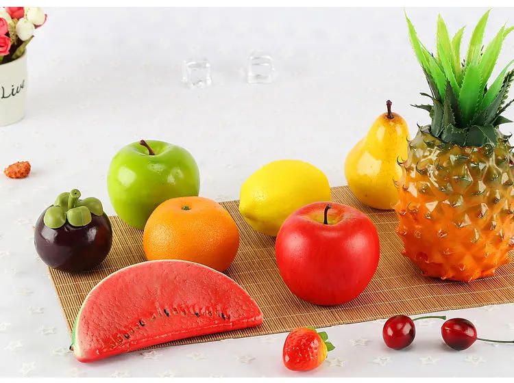 Description Picture 3 of item20PCS 15x6.8cm Artificial Watermelon Food Crafts Photography Props Christmas Halloween Home Kitchen Window Display Fake Fruits