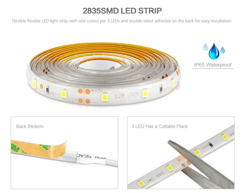 Description Picture 5 of item12V Led Strip Lights Motion Led Light Tape TV Backlight Kitchen LED Strip Hand Sweep Waving ON OFF Sensor Cabinet Diode Light