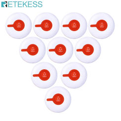 Retekess 10pcs TD009 Wireless Call Button Caregiver Restaurant Pager Cafe Waterproof for Elderly Clinic for T114 /TD108 /TD106
