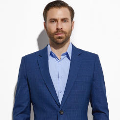 Su Misura-made Abiti Dark Blue Plaid Tailor-Made Suits For Men Smart Custom Made Men Suit Set Slim Fit Glen Plaid Pant Suits