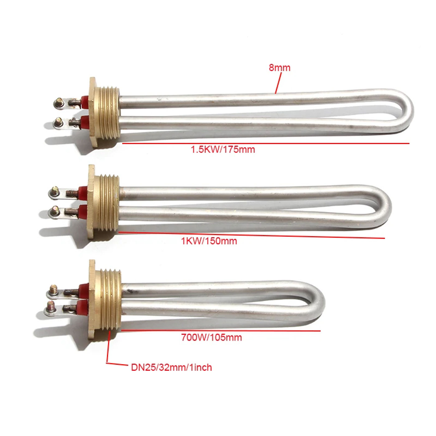 Description Picture 2 of itemLUJINXUN 1.0" Electric Heating Element DN25/32mm Heater for Water Dispenser,110V/220V  700W/1000W/1500W Accept Customized