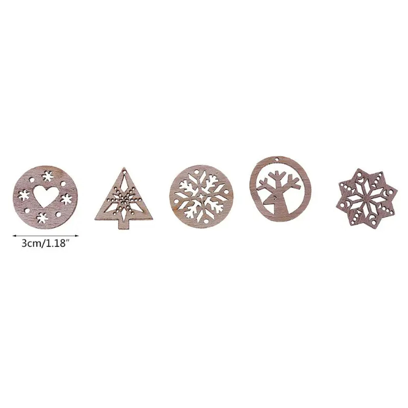 Description Picture 6 of item25-200Pc Laser Cut Wood Feather snowflake Flowers and leaves Hollow Star Letters Embellishment Wooden Shape Craft Wedding Decor