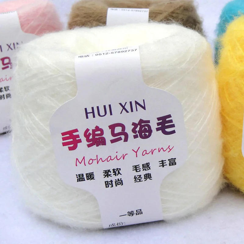Description Picture 5 of itemRetail 100g/ball Worsted Soft Thin Mohair Yarn Plush Wool Cashmere Yarn Hand Knitting Crochet Thread DIY Shawl Scarf Yarn JN001