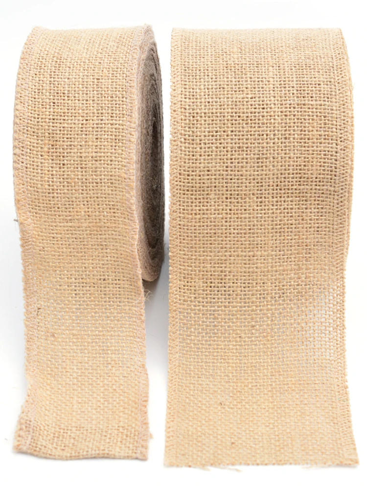 Description Picture 4 of item1-10 Meters/Roll 100% Natural Jute DIY Crafts Gift Package Burlap Lace Hessian Hemp Ribbon Vintage Rustic Wedding Party Decor