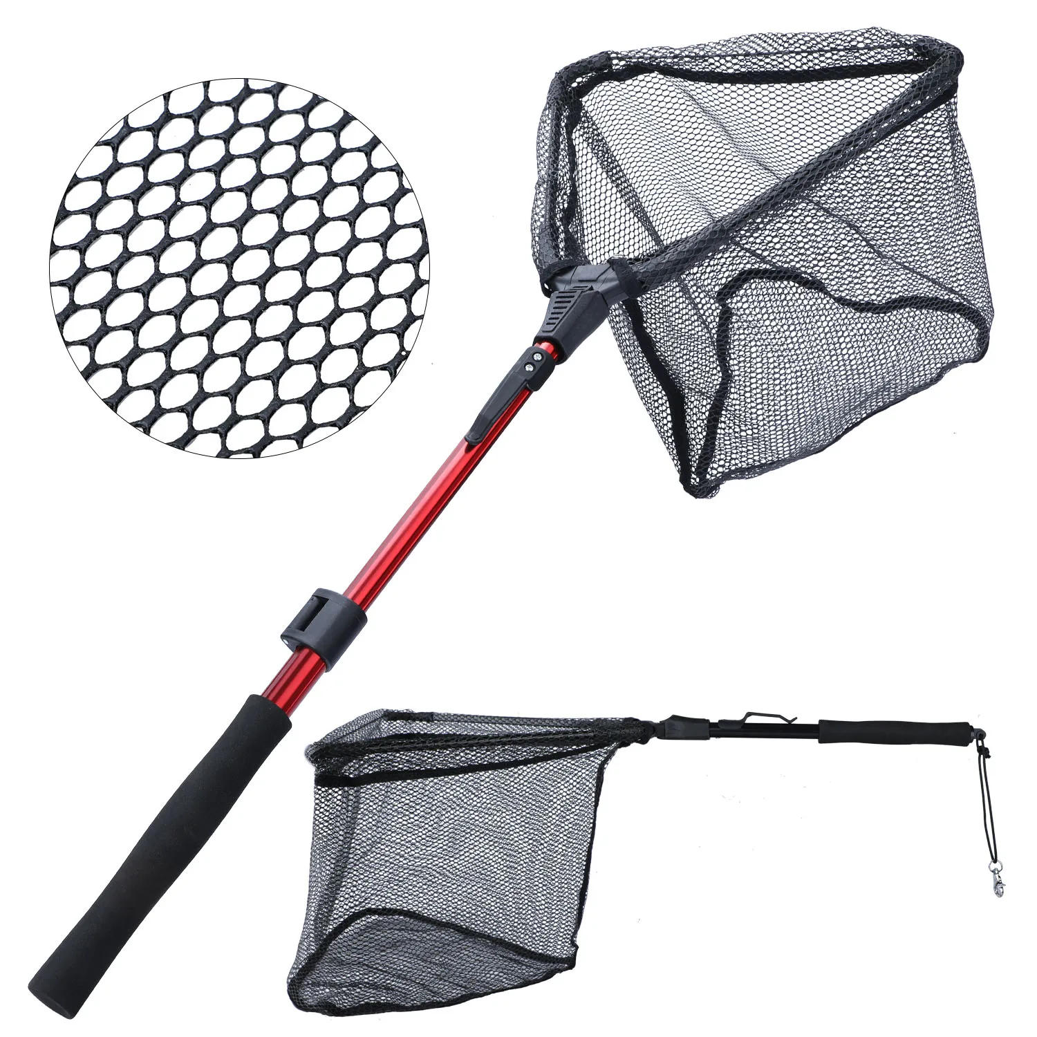 Description Picture 2 of itemSougayilang 65-112cm Folding Fishing Brail Net Telescopic Fishing Landing Net Scoop Net