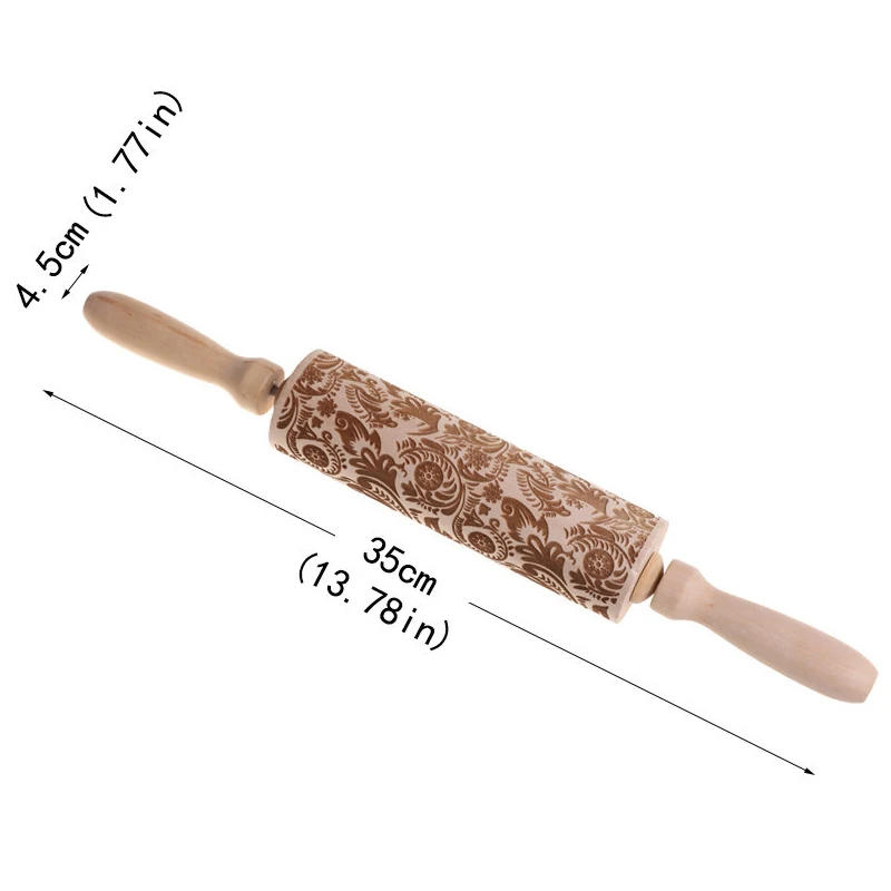 Description Picture 6 of item1PC Embossing Engraved Rolling Pin Baking Tool Cookie Fondant Cake Dough Roller Patterned Rolling Pin Kitchen Accessories