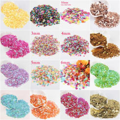 PVC Loose Sequins Crafts DIY Accessory Flat Round Paillette Women Dress Sewing Decoration Size 3/4/5/6/10/15/20/25/30mm 10g