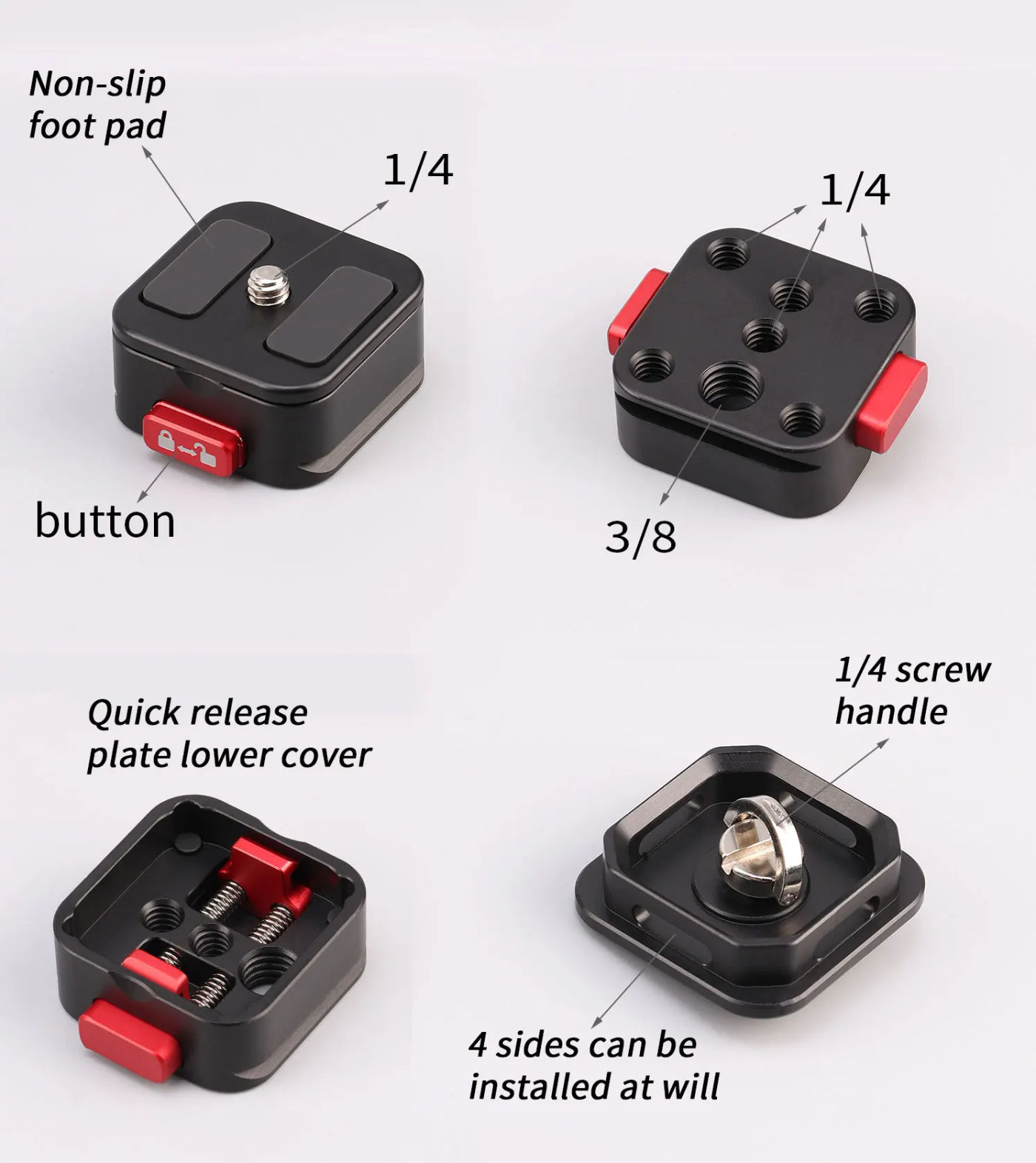 Description Picture 3 of itemFOTGA Quick Release Plate Clamp Camera Tripod Mount Claw Arca QR System Plate Kit for Sony/Nikon/LUMIX DSLR Cameras Accessories