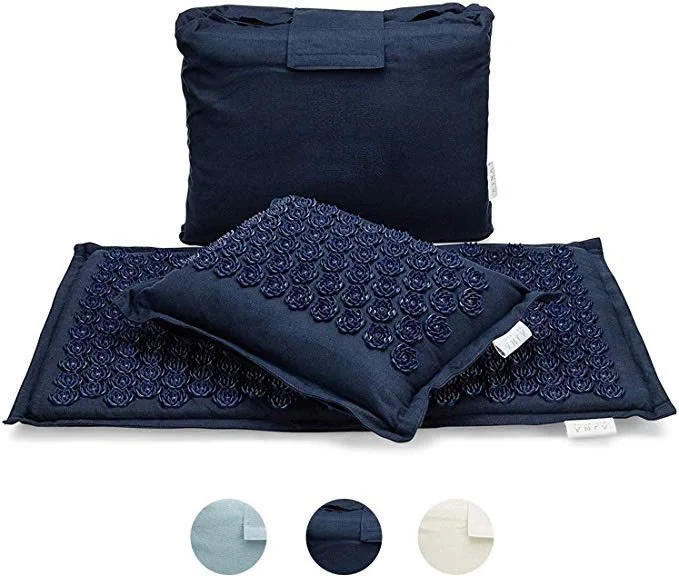 Description Picture 5 of itemNature Linen Coconut palm Massage Yoga mat sport pillow mat with bag Lotus Spike Acupressure Mat Cushion