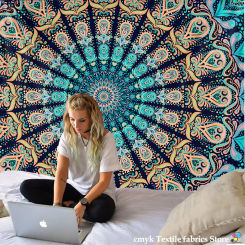Mandala Tapestry Wall Hanging Boho Decor Wall Cloth Tapestries Psychedelic Hippie Night Moon Tapestry Mandala Wall Carpet